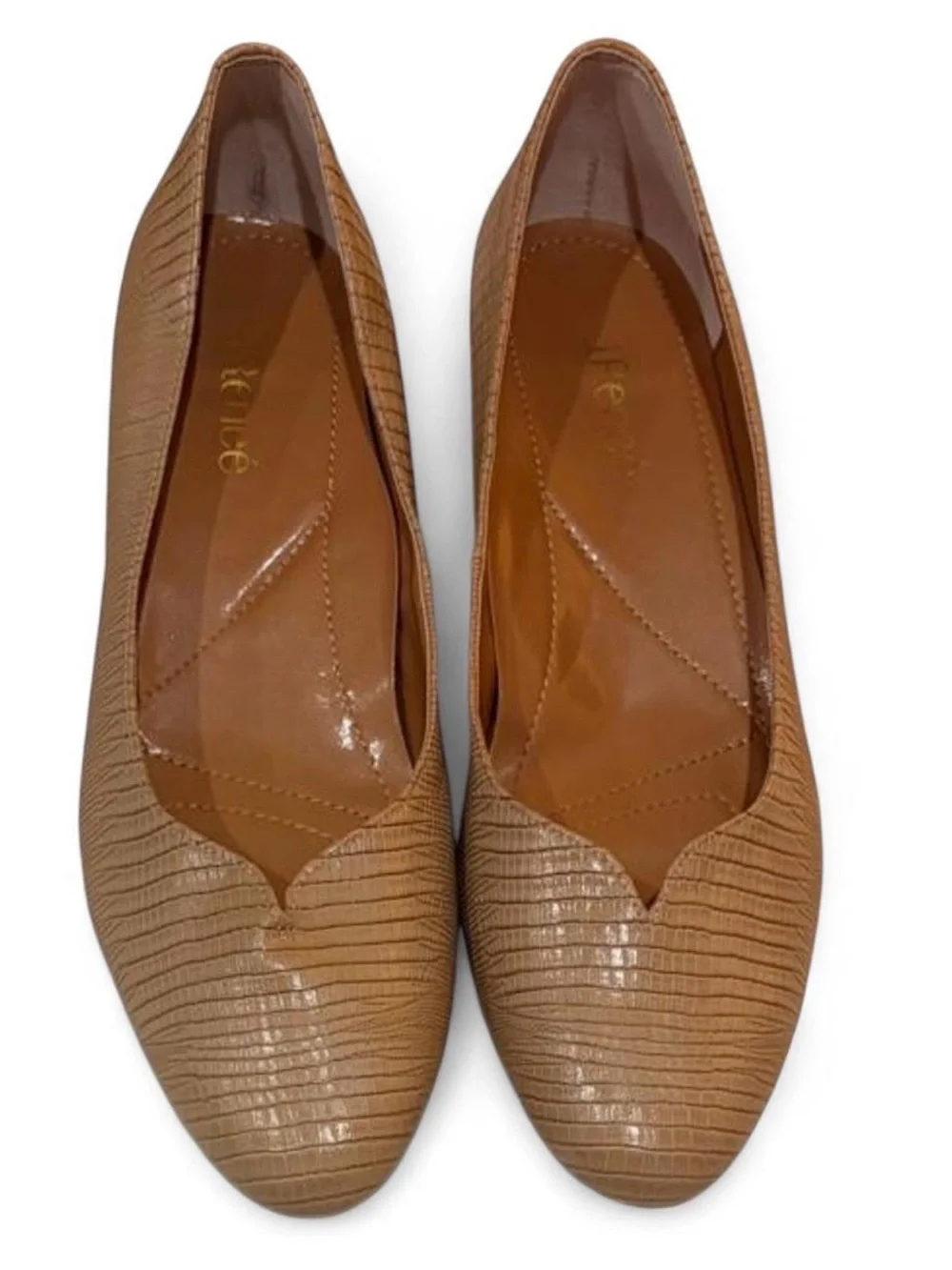 J Renee Faux Lizard Embossed Low Heel | Taupe | Size 10.5